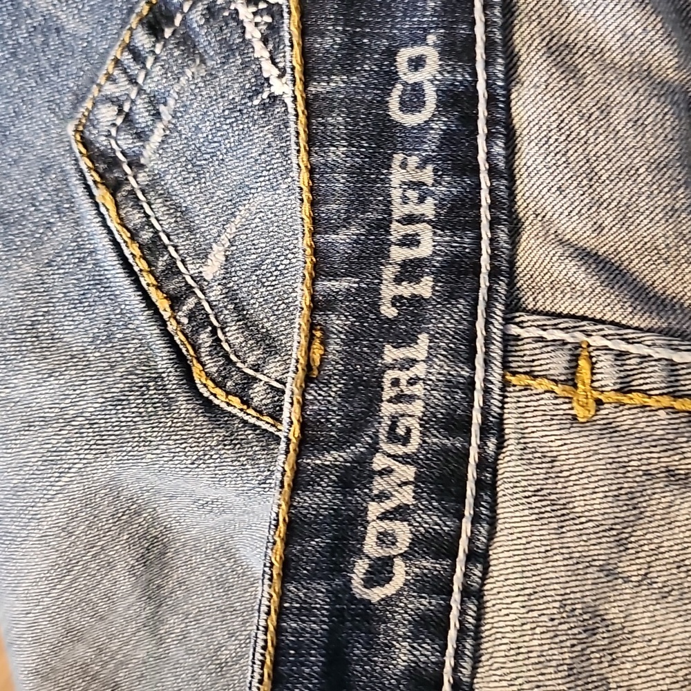 Cowgirl Tuff Light Blue Straight Leg Jeans - Picture 3 of 5